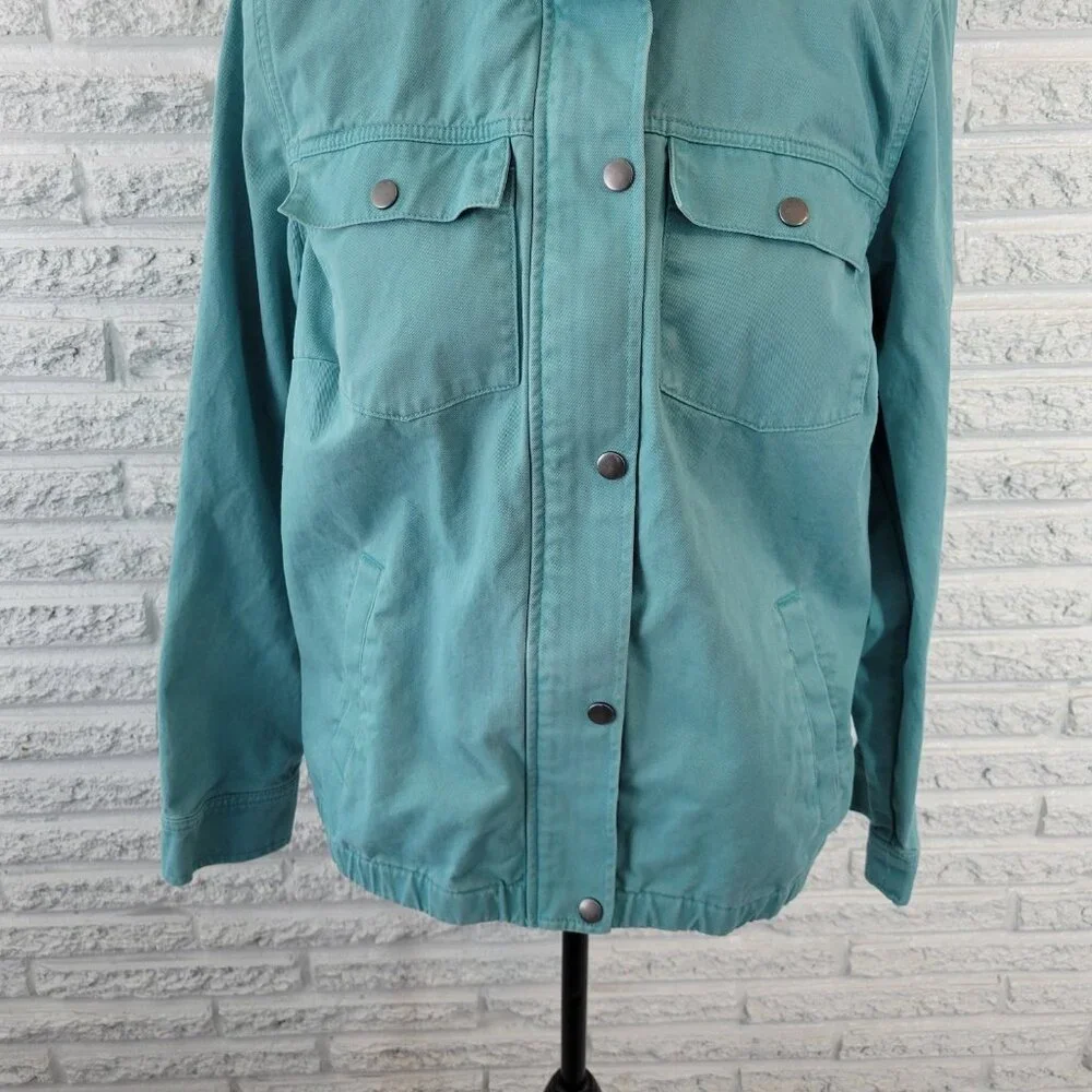 CJ Banks Womens Jacket Extra Large XL Denim Baby Blue Pockets Zip Snap SWE144E - Picture 4 of 10